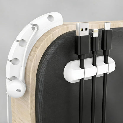 Cable Management Kit, Complete Set of 3, 5 & 7 Slots Silicone Cable Clips with 3M Adhesive - 3 Pack Cord Organizer for Desk, Home Office, Car Wire Holder