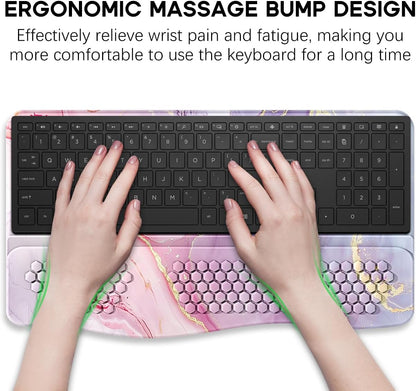 JIKIOU Keyboard Stand with Wrist Rest, Computer Keyboard Stand Pad with Non-Slip Base, Comfy Ergonomic Keyboard Riser Holder for Gaming Office Home 17.13x9.5 in Black