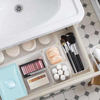Poeland 5 Pcs Drawer Organizer Tray Storage Box for Bedroom Nightstand Drawer Dresser Bathroom Kitchen Drawer, Frosted