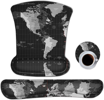 Keyboard Wrist Rest Pad Ergonomic Mouse Pad Set, ToLuLu Gel Mouse Pad Wrist Support for Computer Laptop, Mousepad Keyboard Wrist Support with Memory Foam for Easy Typing Pain Relief, Van Gogh Painting