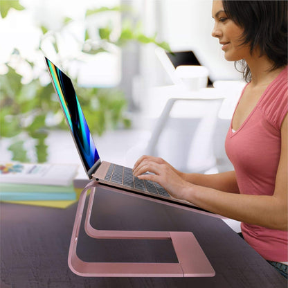 Ergonomic Aluminum Laptop Mount - Adjustable Computer Stand for MacBook Pro/Air HP Lenovo Samsung Dell - Fits 10-17.3" Laptops (Apple Green)