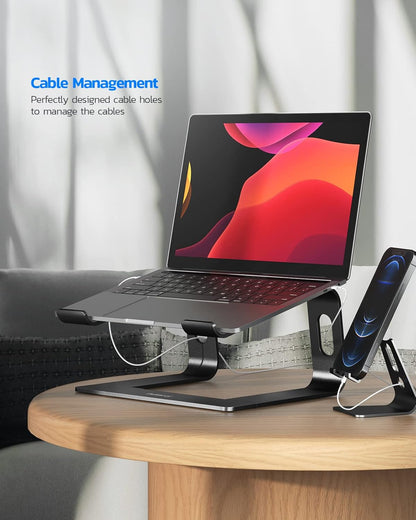 Nulaxy Laptop Stand, Ergonomic Aluminum Laptop Computer Stand, Detachable Laptop Riser Notebook Holder Stand Compatible with MacBook Air Pro, Dell XPS, HP, Lenovo More 10-16” Laptops - Rose Gold