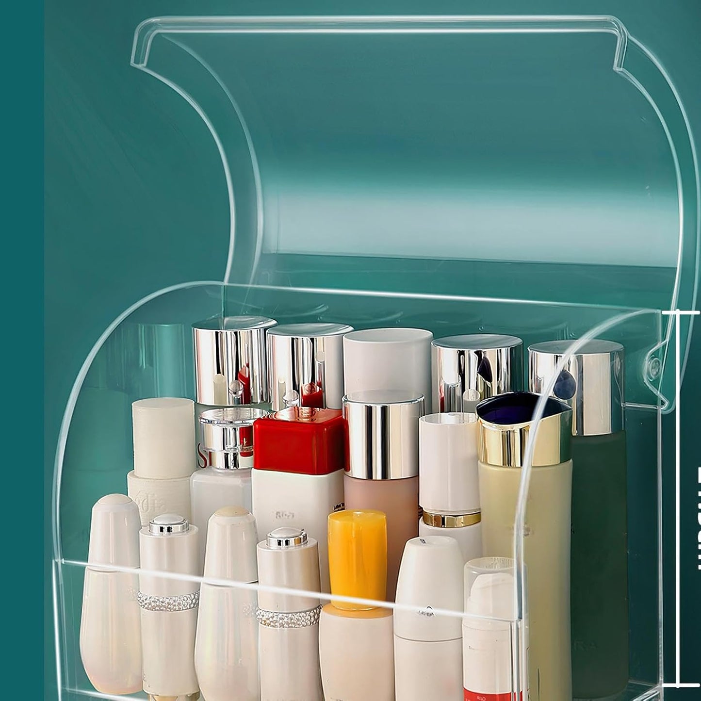Clear Large Acrylic Makeup Organizer With Lid Cosmetic Storage Drawers Portable Makeup Organizers Dustproof And Waterproof Box For Women