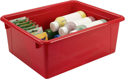 Storex Letter Size Flat Storage Tray – Organizer Bin for Classroom, Office and Home, Clear, 5-Pack (62531A05C), 10 x 13 x 3 Inches