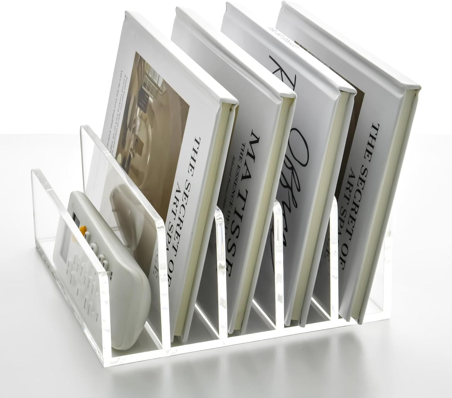 3 Compartments Clear Acrylic Mail Holder – Vertical Letter Sorter & Multifunction Desk Organizer for Bills, Documents, Notebooks – Modern Office/Home Envelope File Rack