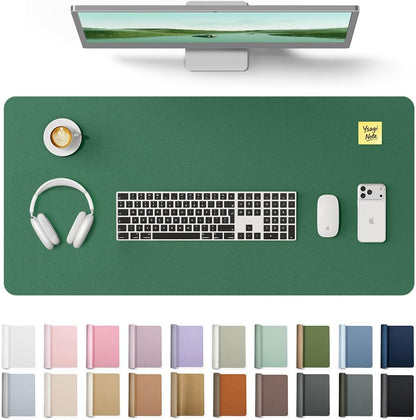 YSAGi Leather Desk Protector, Office Mat, Large Mouse Mat, Non-Slip PU Leather Blotter, Laptop Pad, Waterproof Writing Pad for Office and Home (Light Pink, 23.6" x 13.8") - Colors B
