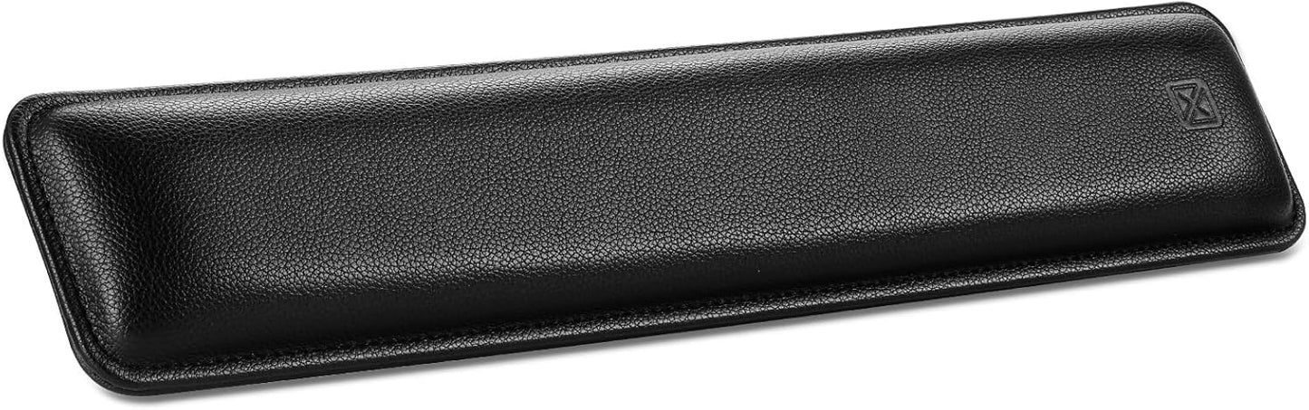 GLENCREAG Ergonomic Keyboard Wrist Rest - PU Leather Cushioned Support for Typing & Gaming, Comfortable Contoured Design for Wrist Pain Relief (Black)