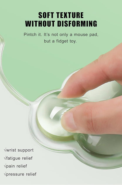Mouse Pad with Wrist Rest, Soft Cloud Gel Keyboard Mouse Pad Set with Hand Wrist Support, Cute Non Slip Office Desk Accessories for Comfort/Pain Relief/PC Gaming/Computer/Laptop, (Clear Cloud)