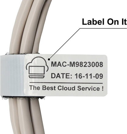 Mr-Label -1/2" Write on Cinch Straps - Reusable Fastening Cable Ties - Identify Quickly Cord Labels – Cable Organizer- for Data Centers|Telecom|MRO| Audio/Video Applications (20)