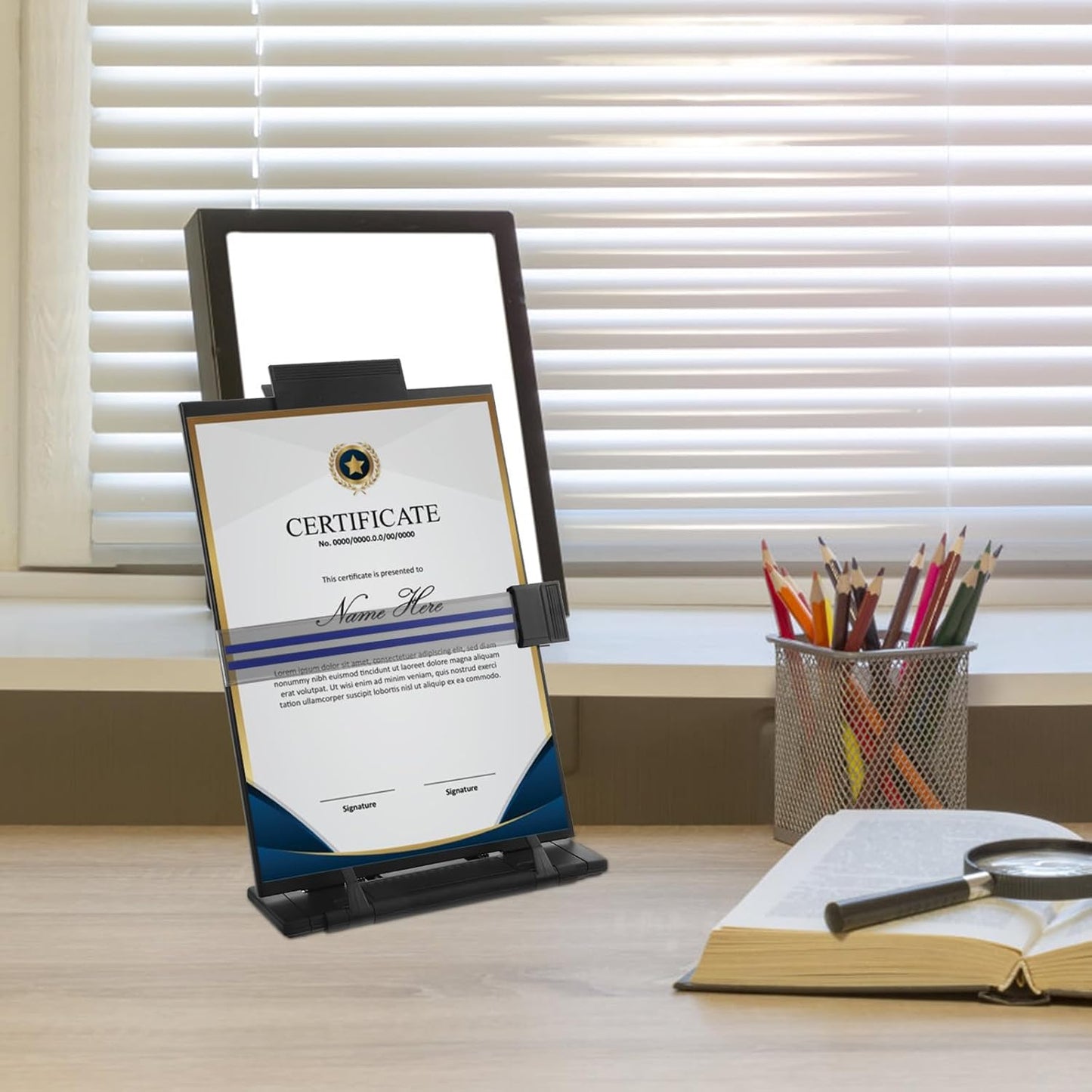 Holibanna Adjustable Desktop Document Holder Reading Rack Paper Stand Copy Stand for Office Desk Organization