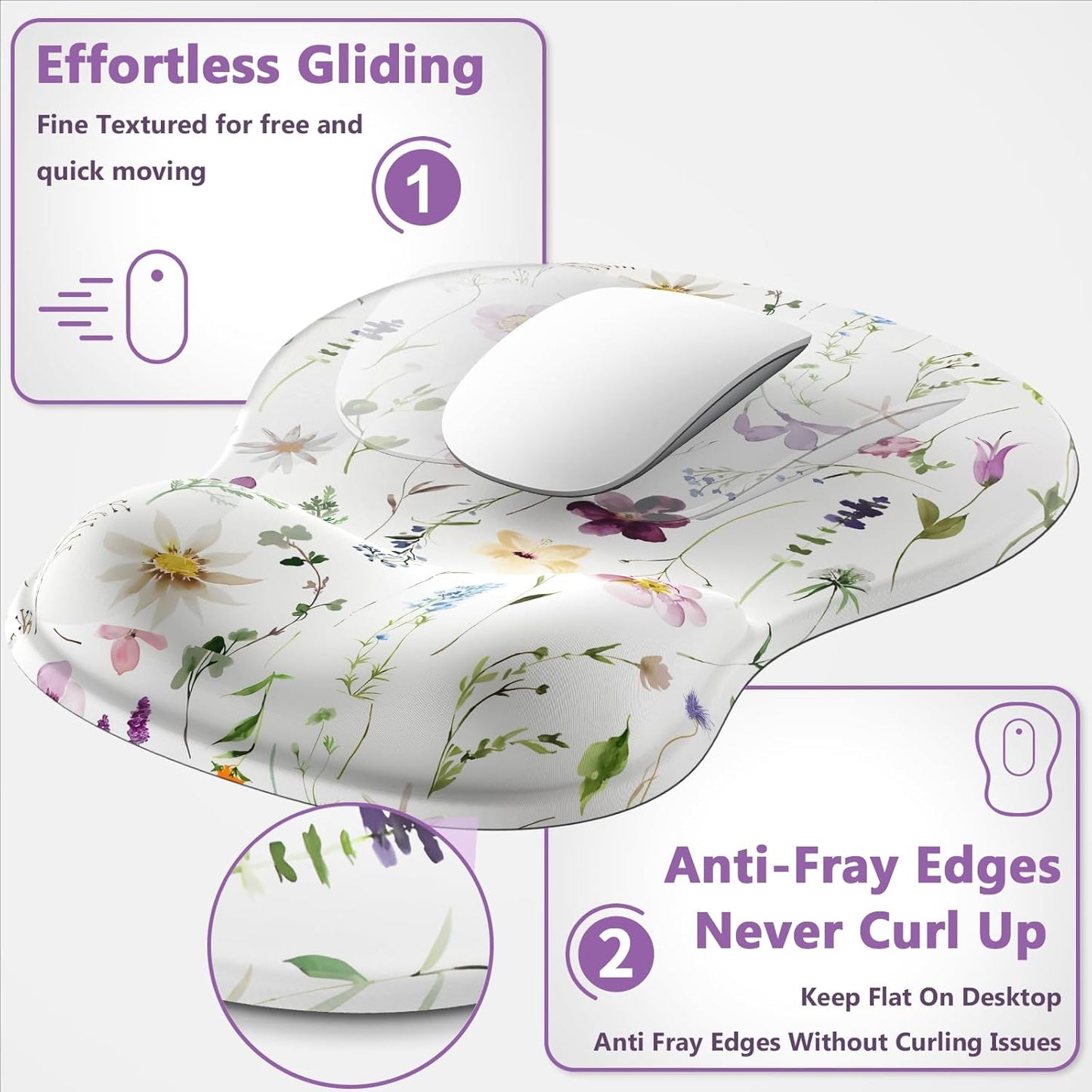 AKIT Ergonomic Mouse Pad with Wrist Rest& Keyboard Wrist Rest, Wrist Rest for Computer Keyboard, Pain Relief, Non-Slip Gel Base, Mousepad Wrist Support for Gaming, Office, Waterdrop Shaped Pink