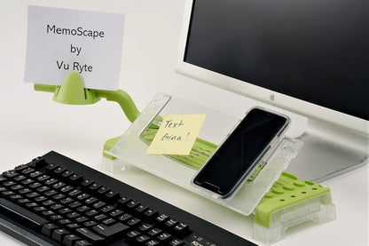 MemoScape Adjustable in-Line Document Holder for Typing | Reduces Neck Strain, Improves Focus, Boosts Desk Organization, and Workflow | Paper Holder Stand for Desk and Home Office - Black (VUR 2060)