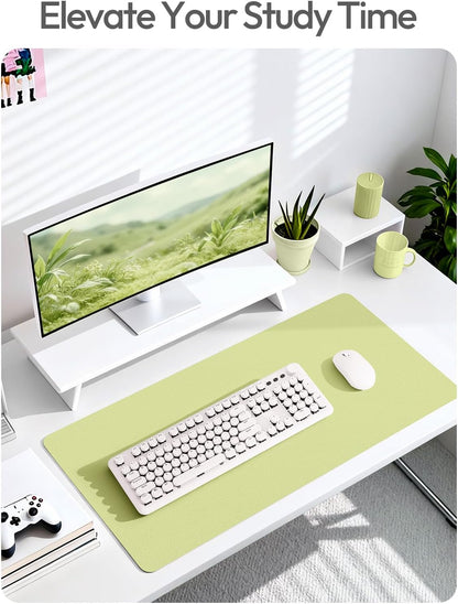 YSAGi Leather Desk Protector, Office Mat, Large Mouse Mat, Non-Slip PU Leather Blotter, Laptop Pad, Waterproof Writing Pad for Office and Home (Light Pink, 23.6" x 13.8") - Colors A