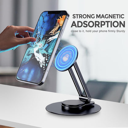 CreaDream Magnetic Phone Stand for Desk, Aluminum MagSafe iPhone Stand Foldable Adjustable, Cell Phone Stand Holder Compatible with iPhone 16 15 14 13 12 Pro Max and Magsafe Case