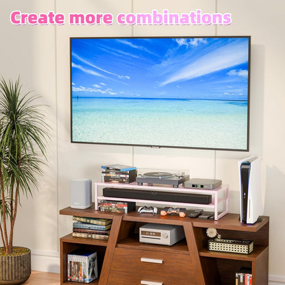Simple Trending 2 Tier Metal Dual Monitor Stand Riser with 32"x10" Mouse Pad, Computer Desk Organizer for 2 Monitors, Laptop, Printer, TV, Black