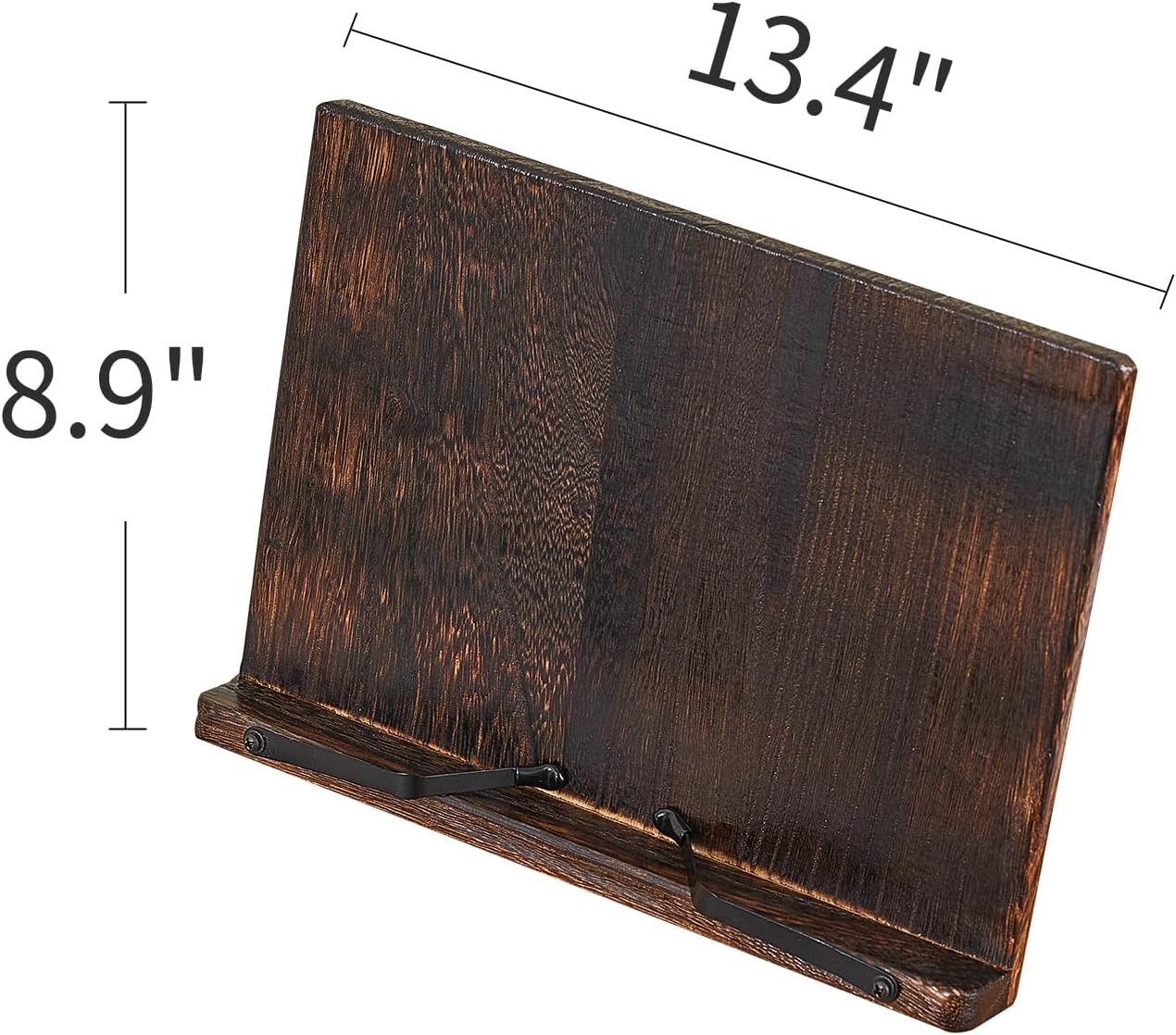 Wooden Book Stand Holder Adjustable,Portable Desktop Organizer for Cookbooks/Tablets,Hands Free Reading Rest with Ergonomic Design, Fits Books & iPads