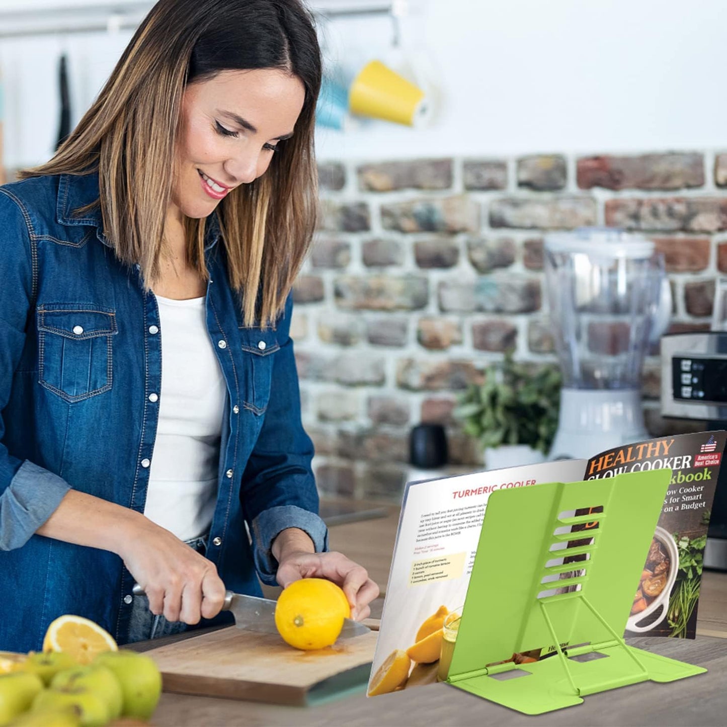 Honagu Metal Desk Book Holder, Hands Free Adjustable Cookbook & Document Holder, Portable Bookstand for Music Books, Textbooks, Recipes, Tablets & iPads (Purple)