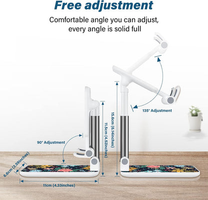 Desk Cell Phone Stand - Adjustable Angle-iPad Holder, Universal Compatible Phone Holder for Desk