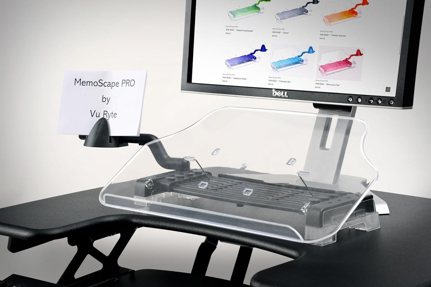 MemoScape PRO Adjustable in-Line Document Copy Holder for Desk - Help Boost Productivity and Reduce Neck Strain - Paper Holder Stand for Desk - Office & Home Organization Accessory - White
