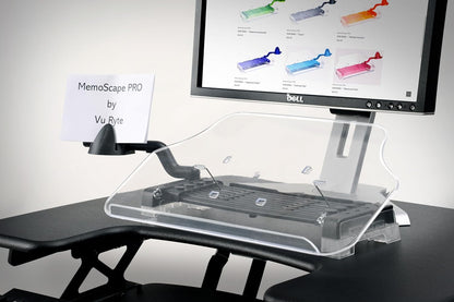 MemoScape PRO Adjustable in-Line Document Copy Holder for Desk - Help Boost Productivity and Reduce Neck Strain - Paper Holder Stand for Desk - Office & Home Organization Accessory - White