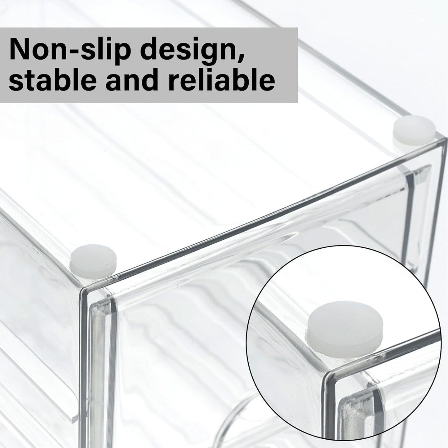 Prsildan Acrylic Makeup Organizer, 2 Pack Stackable Storage Drawers with 6 Drawers for Office Desk Vanity Craft Room Clear Drawer Organizers for Hair Accessories Art Supplies Cosmetics Modular System