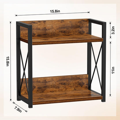 Giikin Countertop Shelf Organizer, 2 Tier Kitchen Spice Rack Organizer for Countertop, Wood Coffee Counter Shelf Organizer for Home (Bamboo, S)