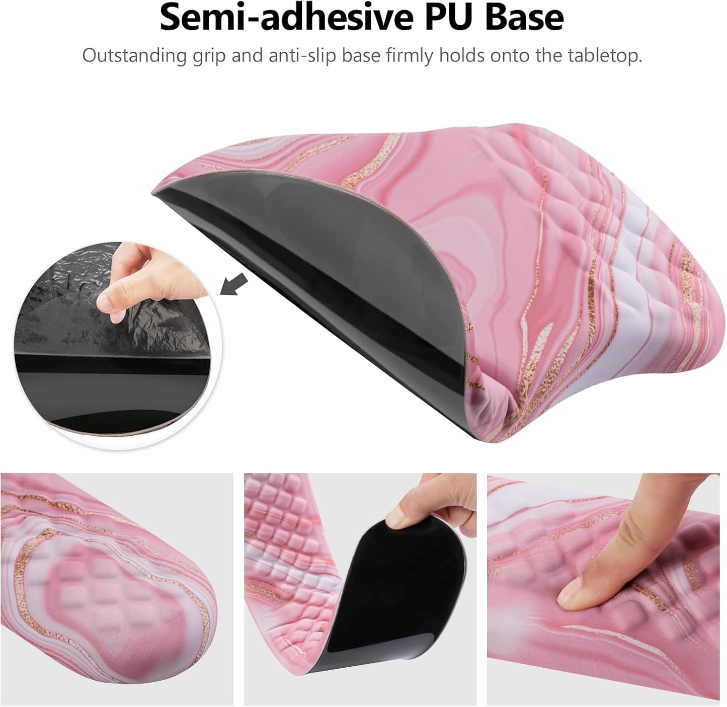 Mouse Pad Wrist Support, Laokiiy 2 in1 Keyboard Wrist Rest+ Ergonomic Mouse Pad, Non-Slip Wrist Rest for Computer Keyboard, Made Easy Typing & Relieve Wrist Pain（Banana Leaf Green）