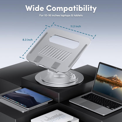 Lifelong Ergonomic Adjustable Laptop Stand for Desk - Height Up to 20" Portable Computer Laptop Riser Holder, Fits All MacBook Air & 10 15 17 Inches Laptops, Back to School Gift for Men & Women