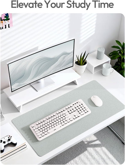 YSAGi Leather Desk Protector, Office Mat, Large Mouse Mat, Non-Slip PU Leather Blotter, Laptop Pad, Waterproof Writing Pad for Office and Home (Light Pink, 23.6" x 13.8") - Colors A