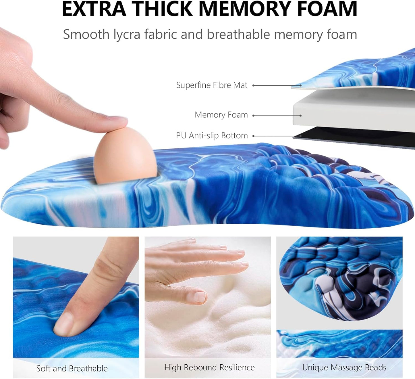 Mouse Pad Wrist Support, Laokiiy 2 in1 Keyboard Wrist Rest+ Ergonomic Mouse Pad, Non-Slip Wrist Rest for Computer Keyboard, Made Easy Typing & Relieve Wrist Pain（Banana Leaf Green）