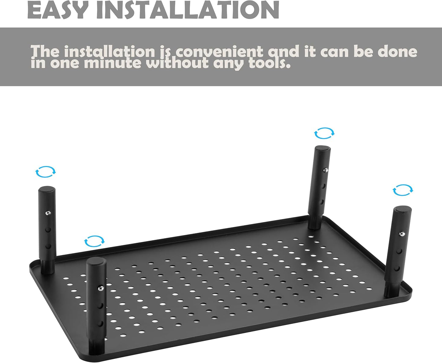 Monitor Stand for Desk Monitor Riser, Adjustable Laptop Riser, Desk Organizer Desktop Printer Laptop Storage Shelf, Mesh Metal Computer Item Stand (2 Pieces)(14.5" Lx9.3 W/Piece)