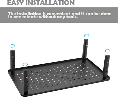 Monitor Stand for Desk Monitor Riser, Adjustable Laptop Riser, Desk Organizer Desktop Printer Laptop Storage Shelf, Mesh Metal Computer Item Stand (2 Pieces)(14.5" Lx9.3 W/Piece)