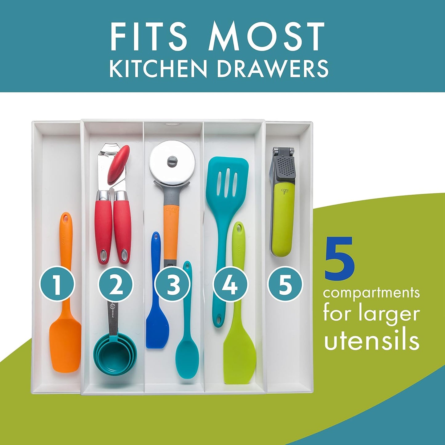 Dial Industries Expandable Silverware, Utensil and Cutlery Kitchen Drawer Organizer Tray