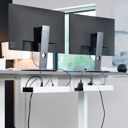 VIVO Under Desk 17 inch Cable Management Trays, Power Strip Holders, Cord Organizers, Wire Tamers for Office and Home, Black, 2 Pack, DESK-AC06-2C
