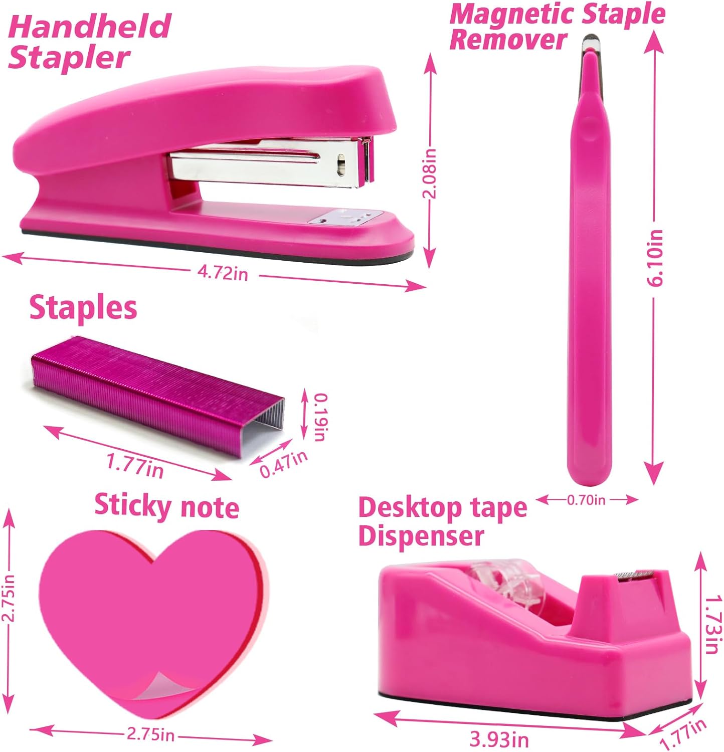 Gold Office Supplies,UPIHO Gold Desk Accessories,Stapler and Tape Dispenser Set with Large Stapler,Tape Dispenser, Staple Remover, Staples, Clips,Scissor,Pen and Sticky Notes,Gifts for Office Clerks