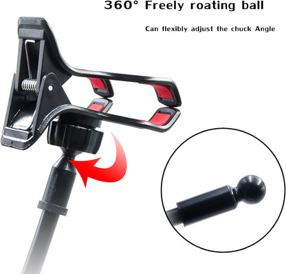 Cell Phone Holder, Universal Lazy Bracket Mobile Phone Stand, Flexible Gooseneck Long Arm Clip (White)