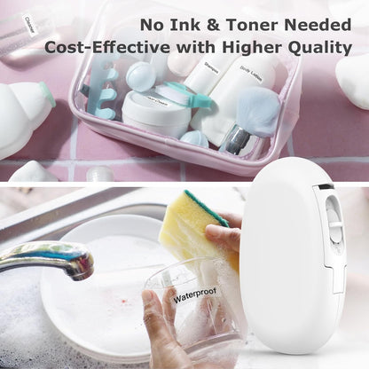 SUPVAN E10 Bluetooth Label Maker Machine with Tape, Continuous Waterproof Label, Versatile App with 35 Fonts and 1k+ Icons, Label Printer for Home, Kitchen, School, Office Organization, Green