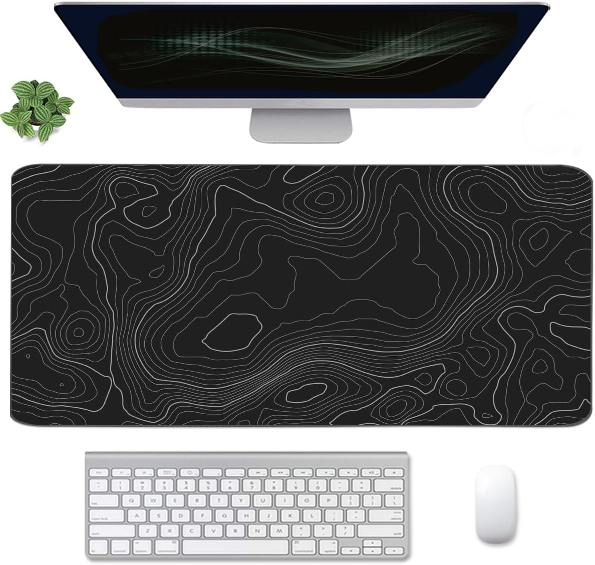 4-in-1 Large Mouse Pad, Keyboard Wrist Rest Pad & Wrist Support Mousepad Set, Extended Desk Pad Waterproof Desk Mat for Home Office Study Game
