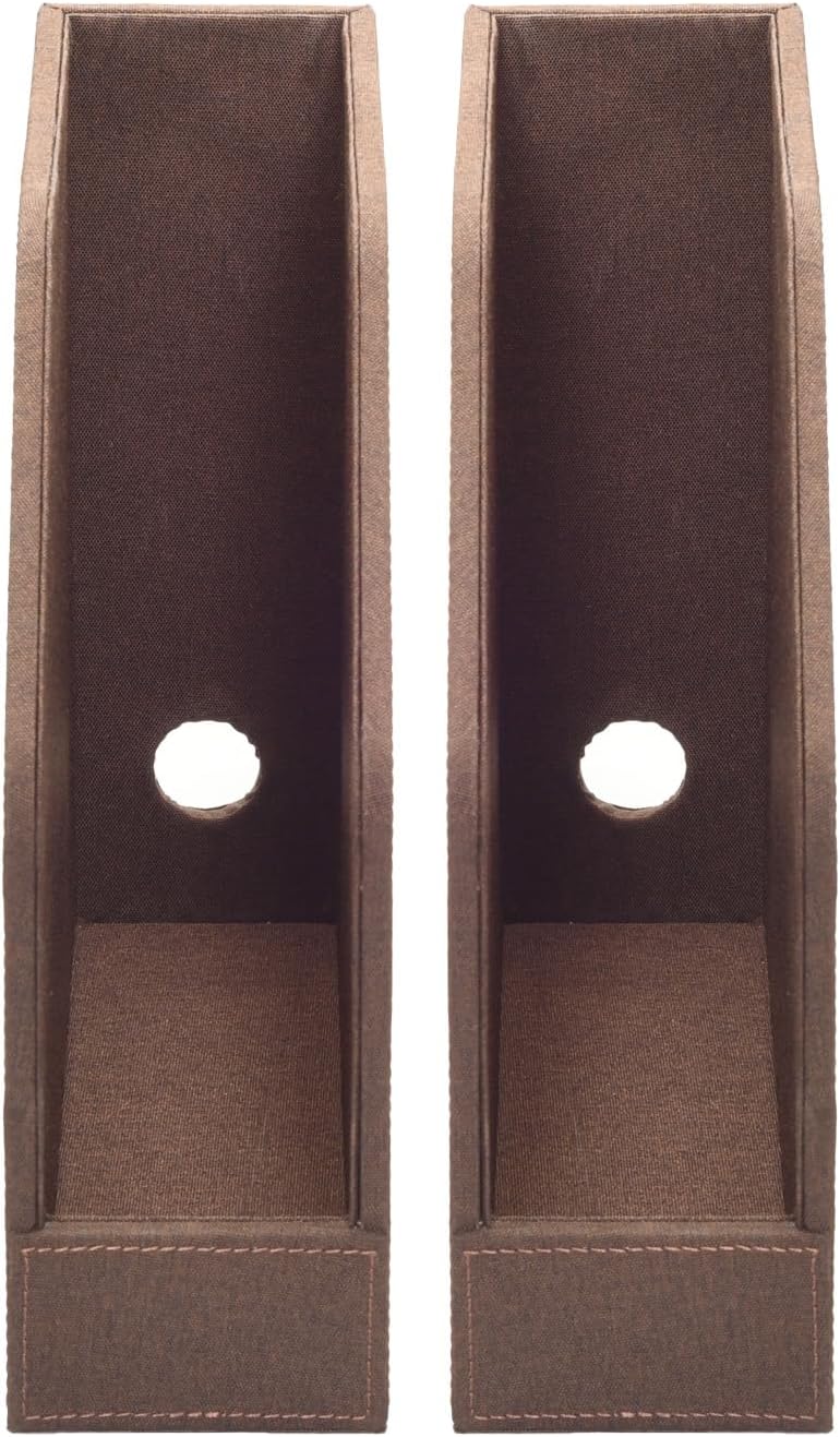 MobileVision Bamboo Vertical File Folder Holder & Office Product Organizer, Store Files, Magazines, Notepads, Books and more, 2 Pack Combo Set