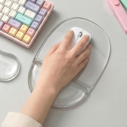 Ergonomic Clear Gel Wrist Rest for Computer Keyboard - Non-Slip Crystal Gel Pad, Soft Comfortable Support, Washable, Office Gaming Wrist Pain Relief
