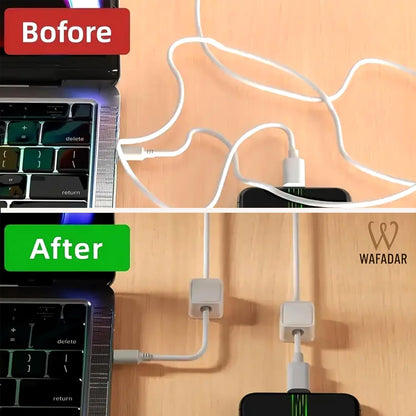 6 Pcs Magnetic Cable Clips, Office Desk Accessories, Cord Organizer Holder, Cable Management Holder, Phone Charger Cord, Wire Clips, Magnetic Cord Organizer, Adhesive Cable Holder