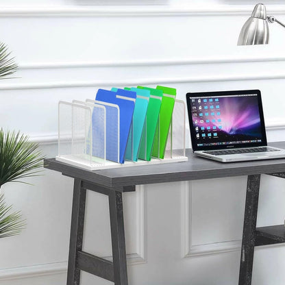 Kuntine.B Desk File Organizer 5 Sections Upright Mesh Desktop Organizer File Sorter Office Organization File Holder for Home, Office & Classroom