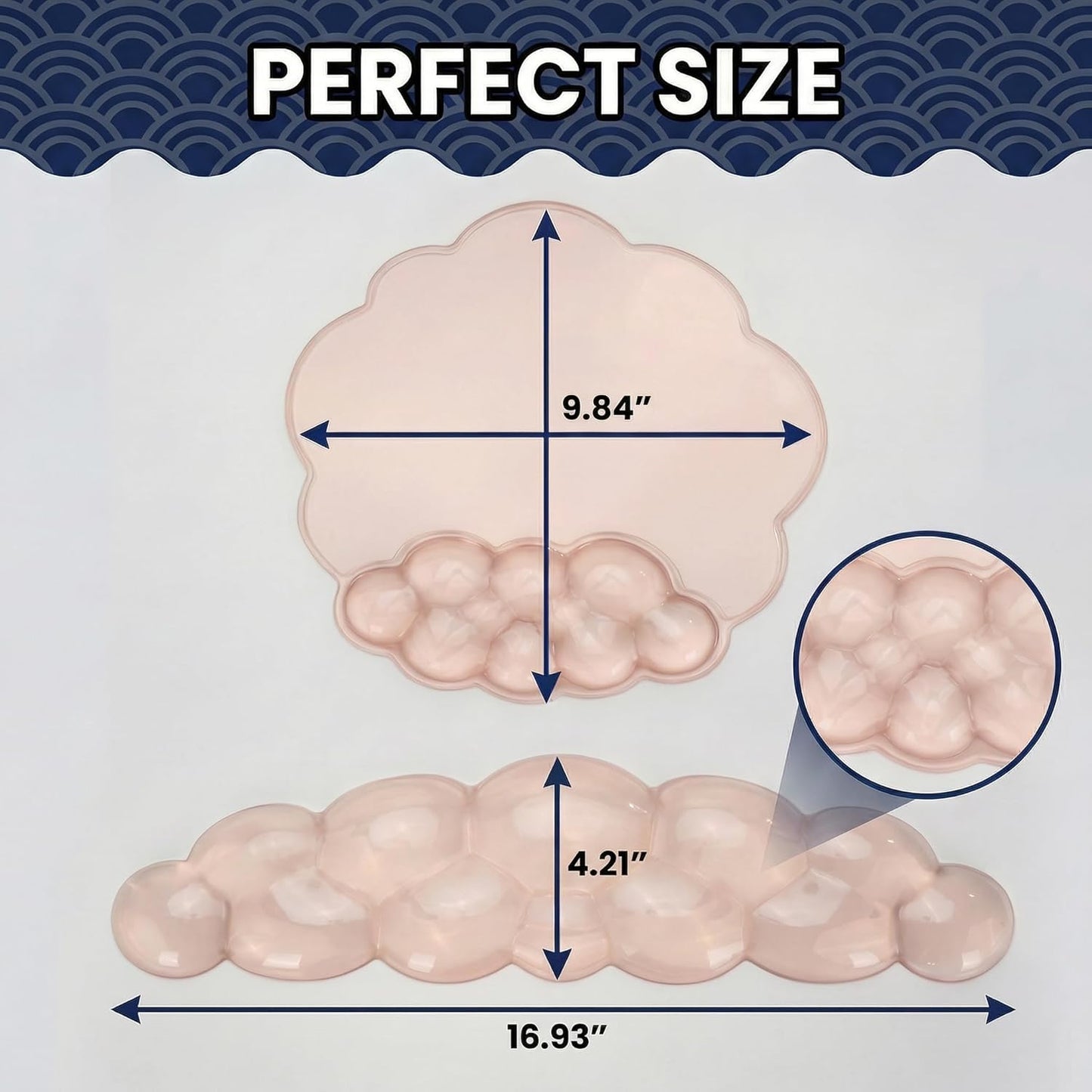 Ergonomic Cloud-Shaped Keyboard Wrist Rest & Non-Slip Mouse Pad Set, Soft Gel Support, Easy-to-Clean, Durable, Ideal for Long Work & Study Hours