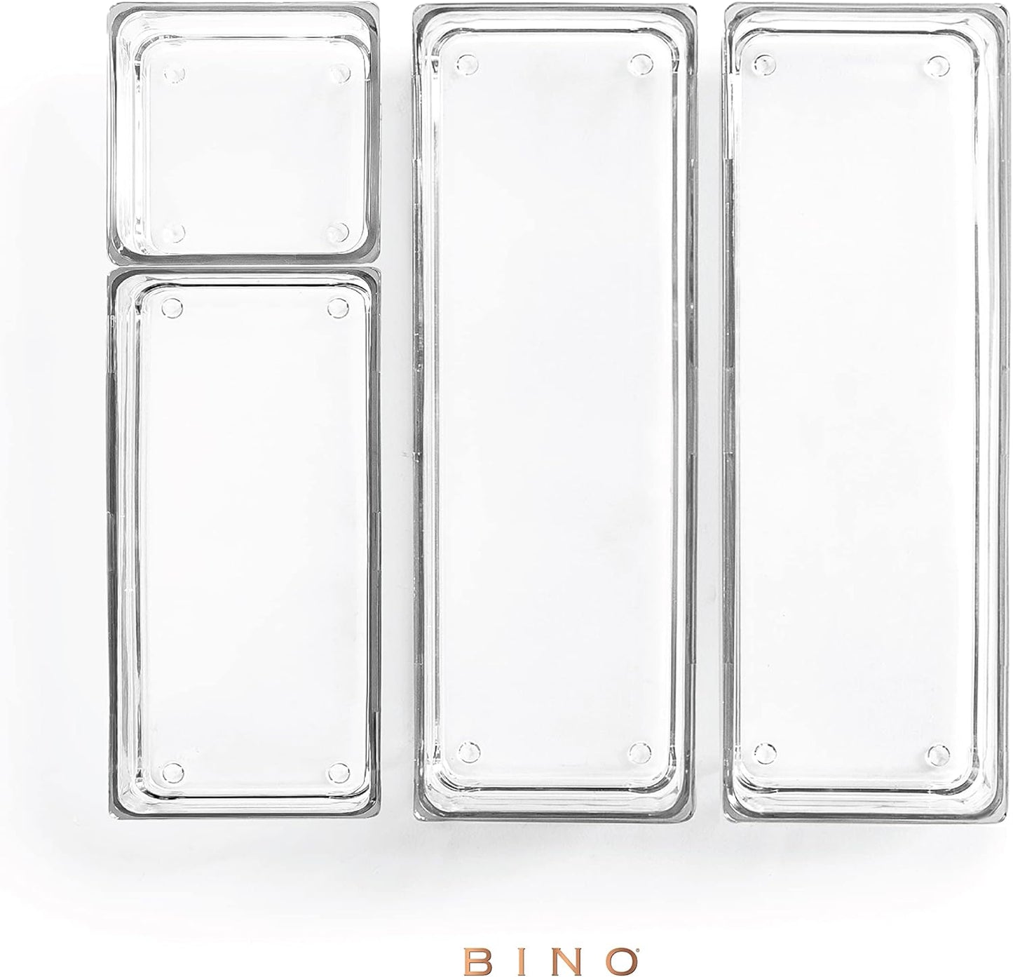 Bino 4-Piece Drawer Bin Set | THE MODULAR | Bathroom & Desk Drawer Organizer Bins - Large