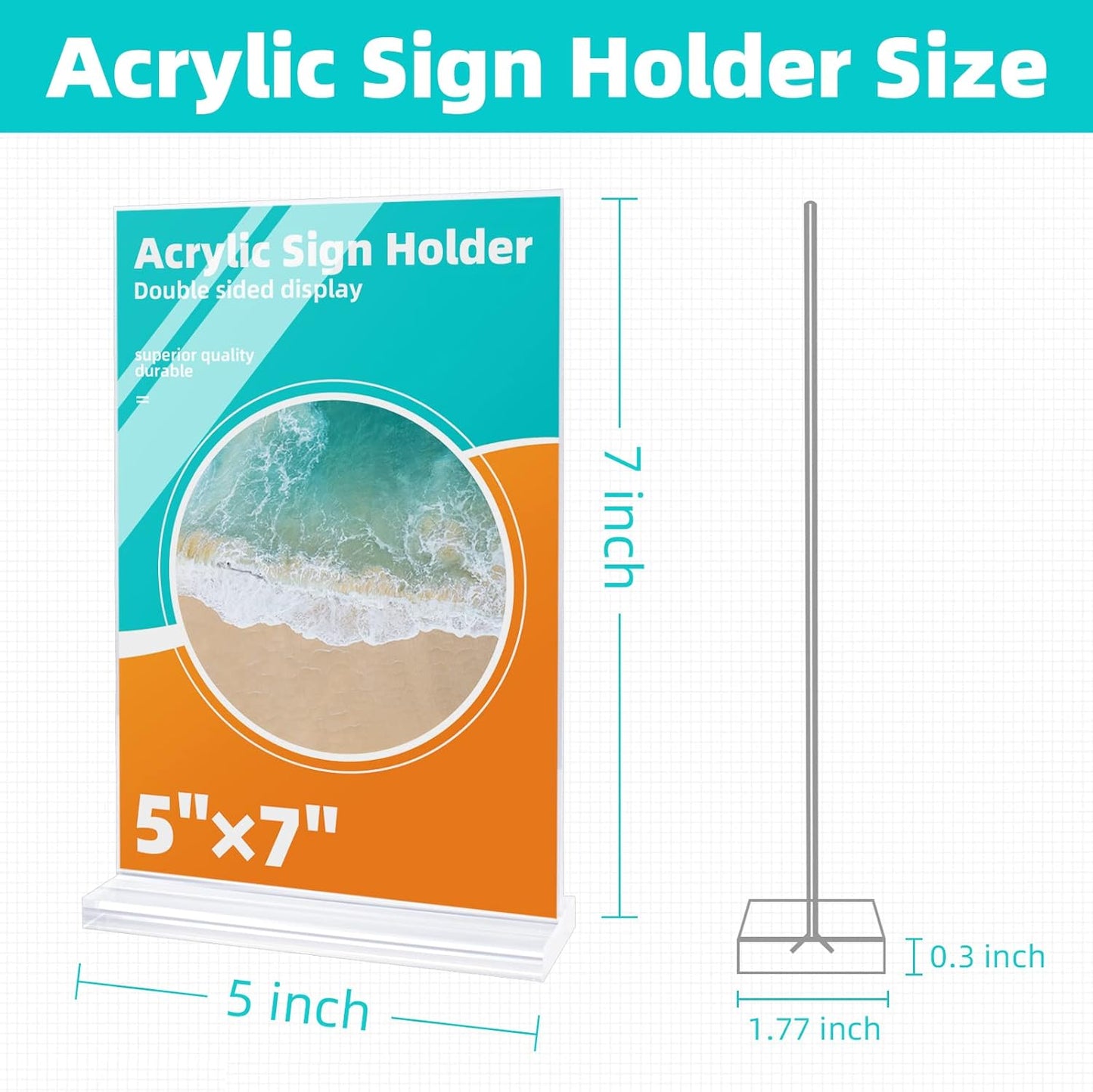 Lechay 3 Pack Acrylic Sign Holder, 8.5 x 11 inches Clear Table Menu Display Stand Desktop Display Stand Paper Holder Table Top Sign Holder Suitable for Restaurants, Office, Home, Store