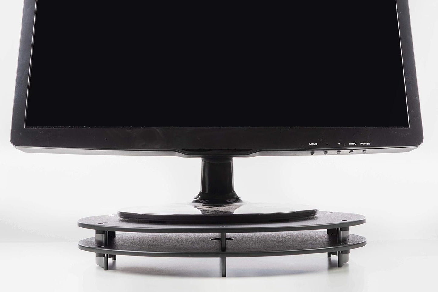 Vu Ryte Stackable 1 Inch Computer Monitor Riser Stand, Oval, Black, VUR 8800 4-Pack