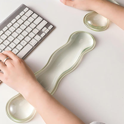 Clear Gel Wrist Rest for Keyboard, Keyboard Wrist Rest for Typing Pain Relief, Ergonomic Keyboard Arm Rest, Suitable for Office, Gaming, Computer, Laptop - Pink