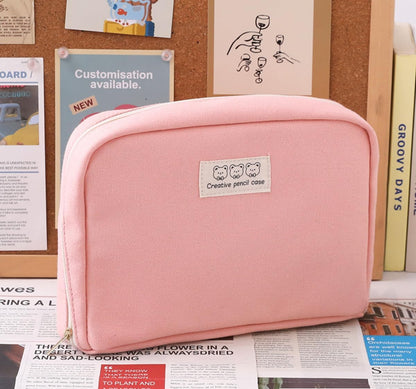Fcteap Pencil Case Pouch Box Cute Kawaii Large Capacity Aesthetic Zipper Pen Holder Organizer Bag for Office Workspace Supplies Desk Accessories Travel (Green)
