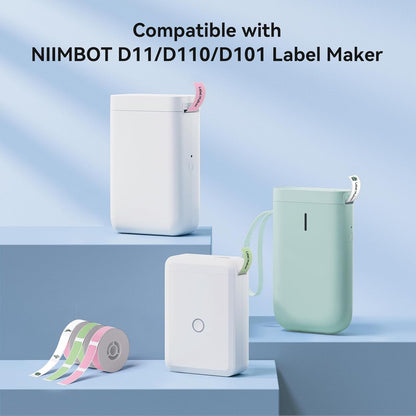NIIMBOT White Cable Labels Maker Tape for D11/D110/D101 Label Maker, 0.49'' x 4.29''(12.5mm x 109mm), Thermal Label Tape for Home Office Labeling Tape Replacement