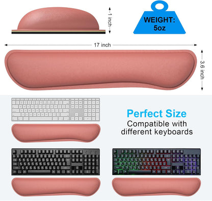Dapesuom Enlarge Keyboard Wrist Rest, Cute Memory Foam Keyboard Wrist Cushion for Computer Desk Mats Support, Typing Pain Relief Ergonomic Mouse Pad Rests with Non-Slip Base for Gaming, Laptop, Purple